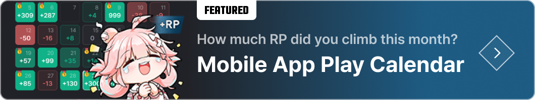 How much RP did you climb this month? Mobile App Play Calendar
